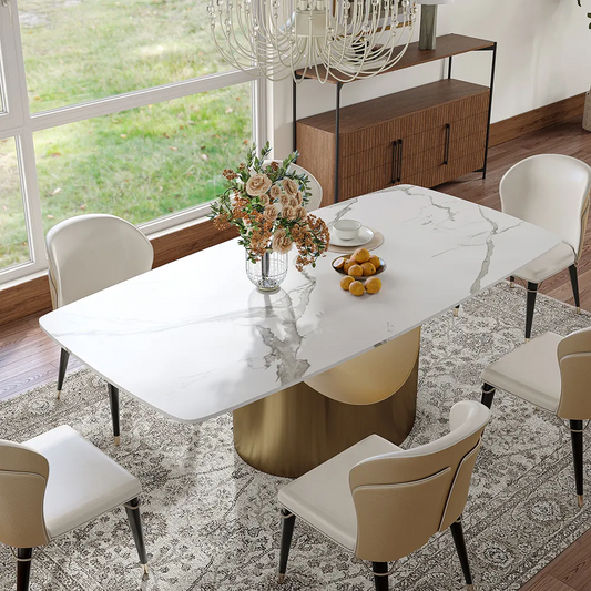 Brand New Hobart - Rectangular Sintered Stone Dining Table Base Color Bronze,-$1500