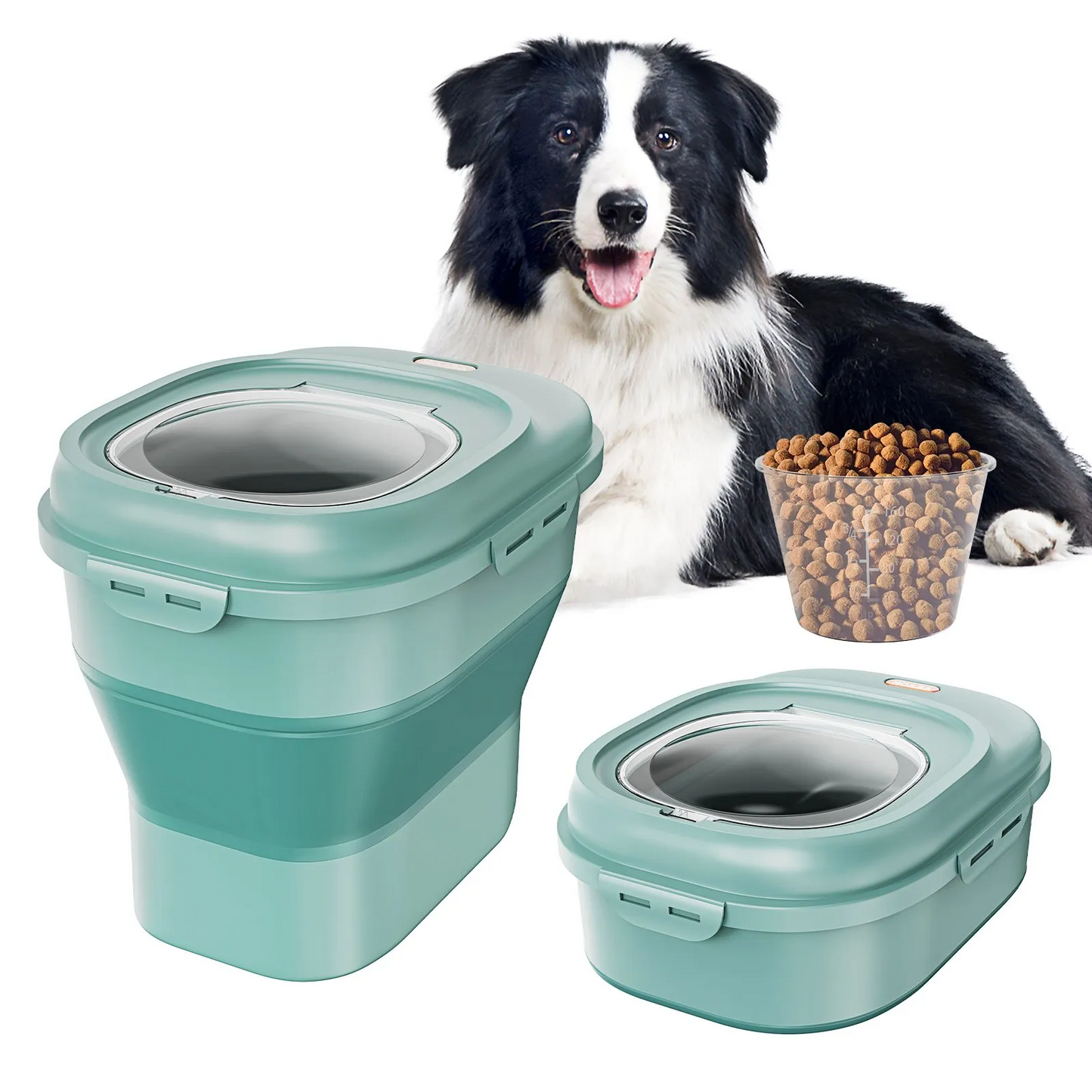 VEVOR Collapsible Dog Food Storage Container, 50 lbs Capacity Large Dispenser Bin with Attachable Casters,-$30