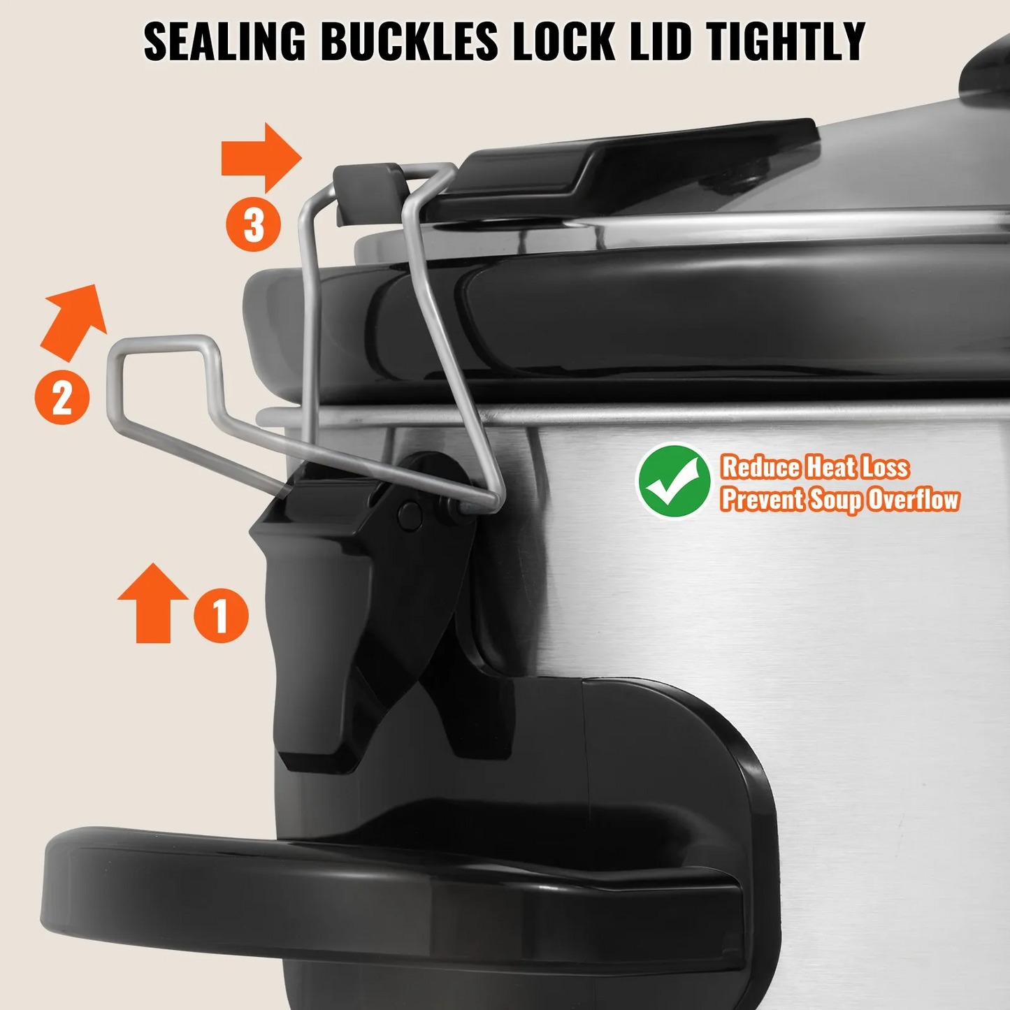 VEVOR Slow Cooker, 6QT 240W Electric Slow Cooker Pot with 3-Level Heat Settings,-$50