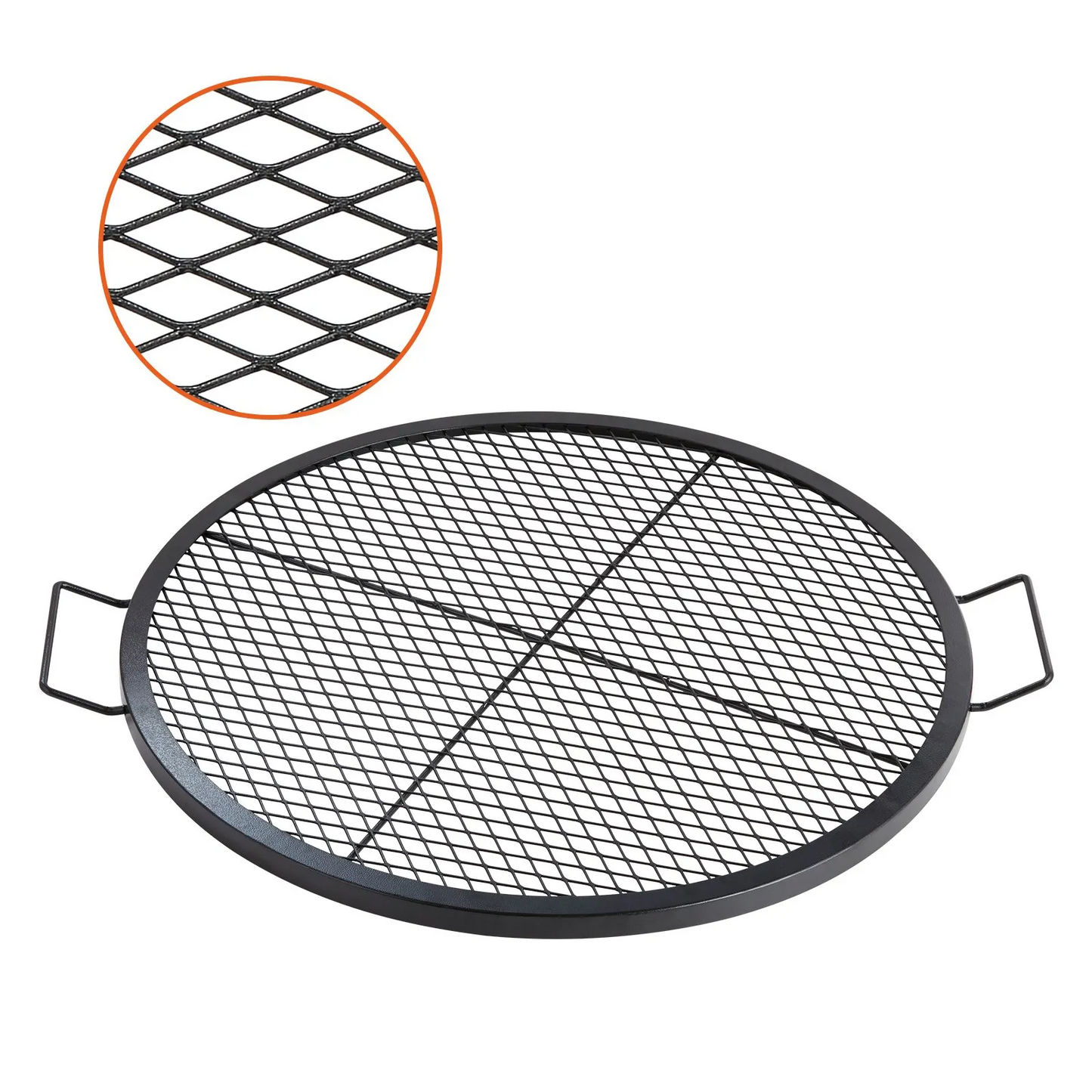VEVOR X-Marks Fire Pit Grill Grate, Round Cooking Grate, Heavy Duty Steel Campfire BBQ Grill Grid,-$35