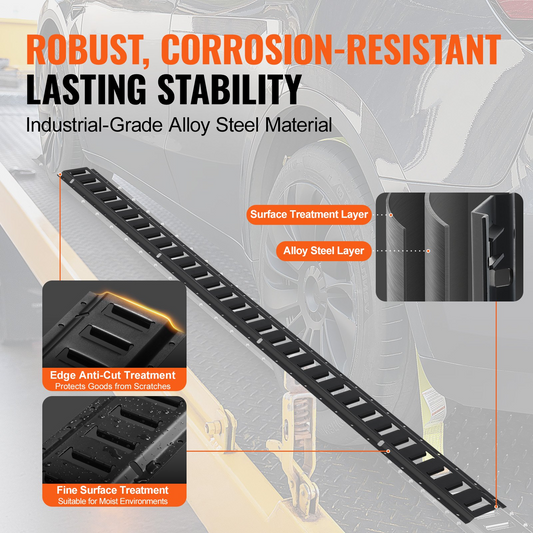 VEVOR E Track Tie Down Rail Kit, 5' Steel Rails, 4 Pack, Secure Cargo & Heavy Loads Up to 2000 lbs,-$70