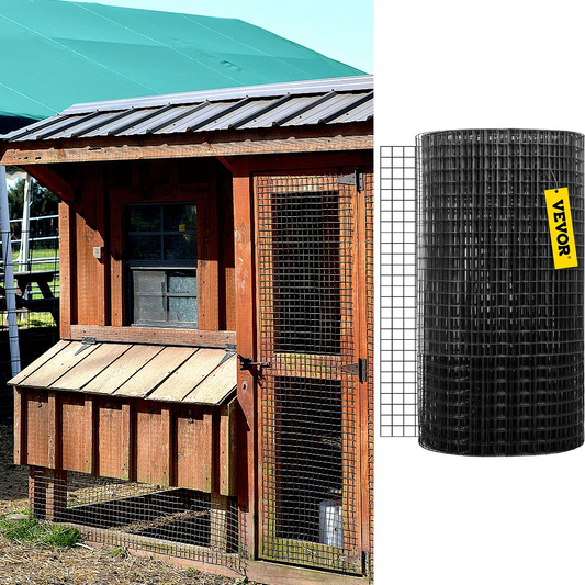 VEVOR Hardware Cloth, 48" x 50' & 1"x1" Mesh Size, Galvanized Steel Vinyl Coated 16 gauge Welded Wire,-$70