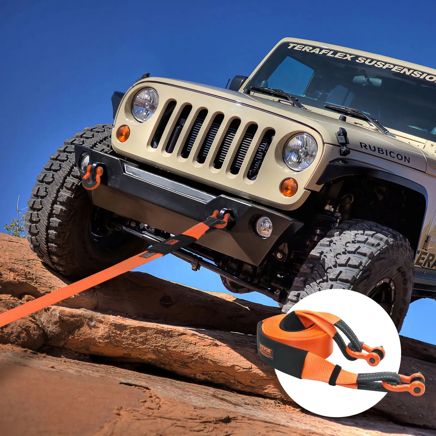 VEVOR Heavy Duty Tow Strap Recovery Kit 3" x 30 ft (MBS-36,000 lbs) Tree Saver Winch Strap,-$35