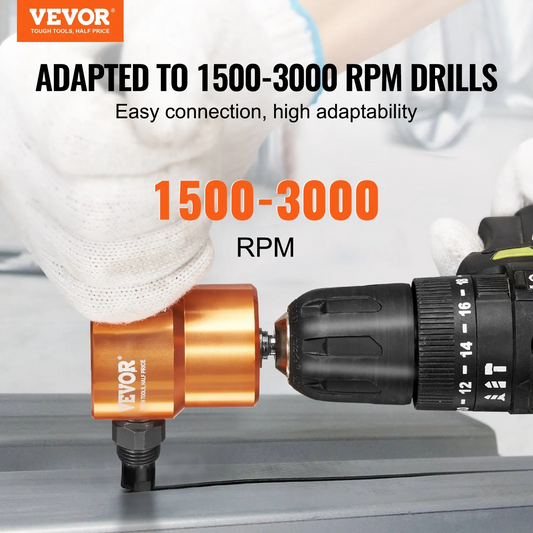 VEVOR Double Head Sheet Metal Nibbler Cutter, 360 Degree Metal Nibbler Drill Attachment w/Extra Punch and Die,-$30