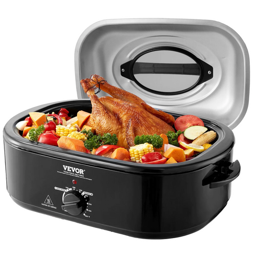 VEVOR Electric Roaster Oven, 24 QT Turkey Roaster Oven with Self-Basting Lid, 1450W Roaster Oven,-$105