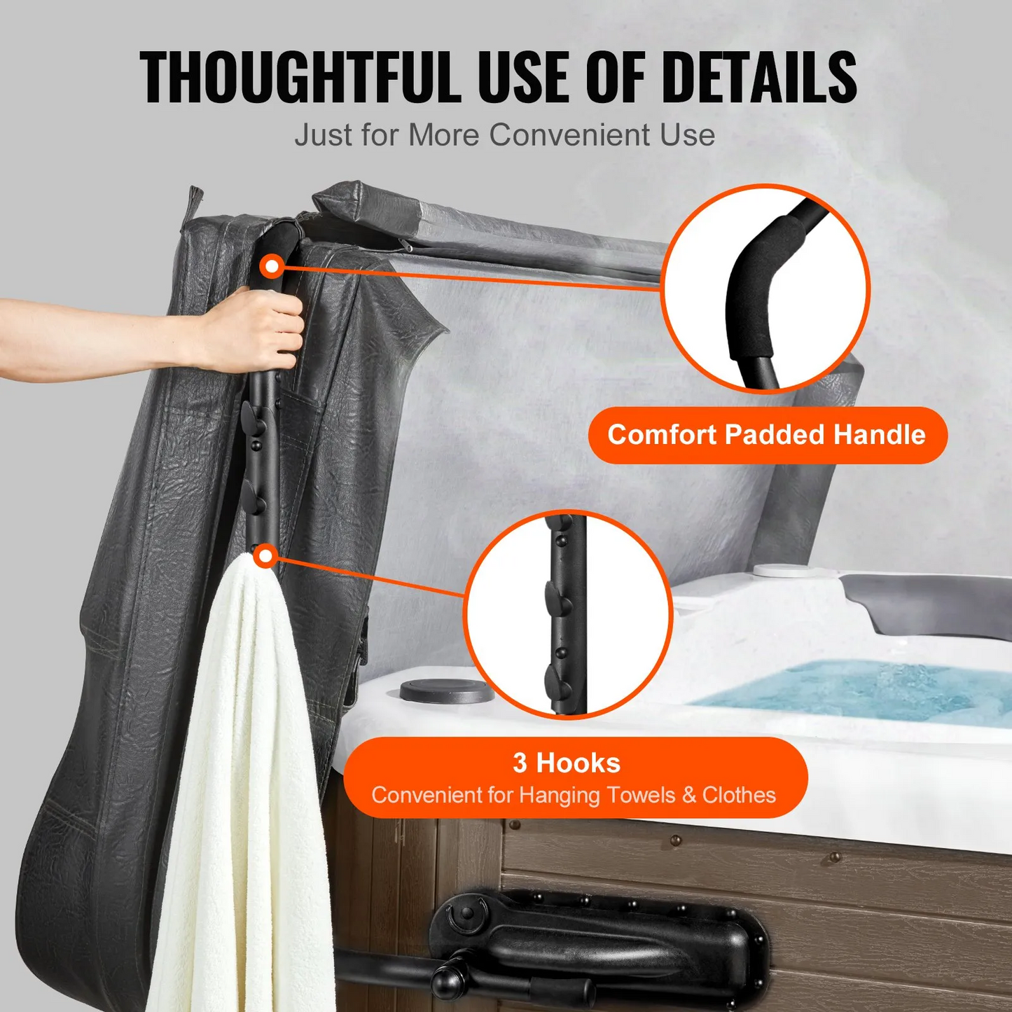 VEVOR Hot Tub Cover Lift, Spa Cover Lift, Height 31.5" - 41.3" Width 69" - 100.5" Adjustable,-$65