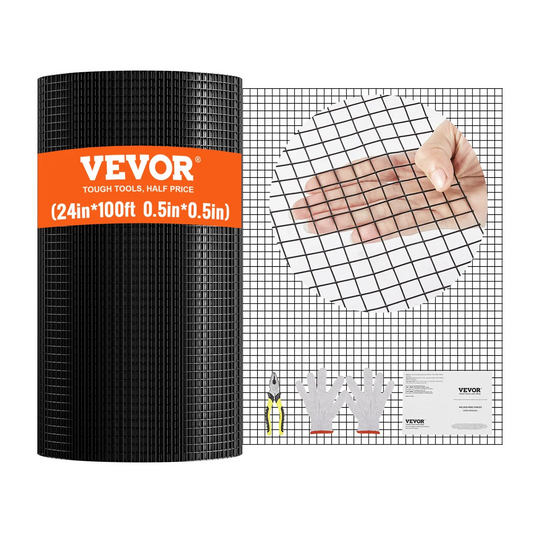 VEVOR Hardware Cloth, 24'' x 100' Galvanized Wire Mesh Roll, 19 Gauge Chicken Wire Fence Roll,-$50