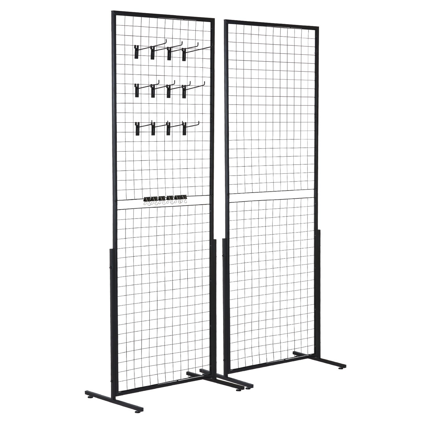 VEVOR 2' x 5.6' Grid Wall Panels Tower, 2 Packs Wire Gridwall Display Racks with T-Base Floorstanding,-$50
