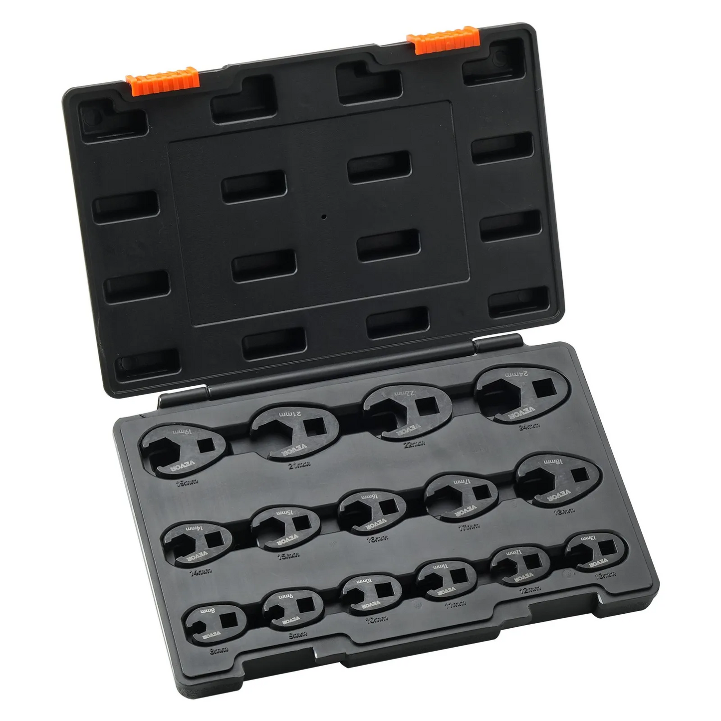 VEVOR Crowfoot Wrench Set, 1/2" and 3/8" Drive 15-Piece Crows Foot Wrench Set with PP Storage Case,-$35