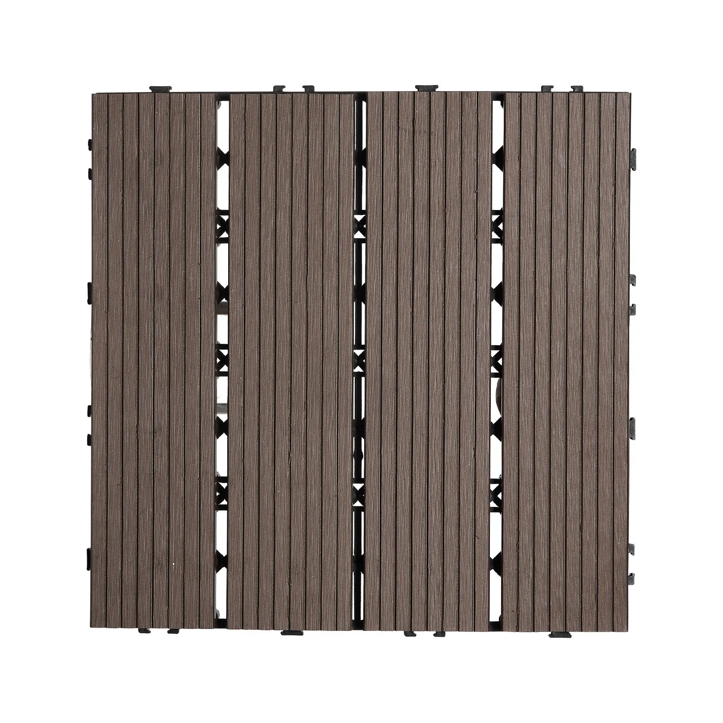 VEVOR Interlocking Deck Tiles Plastic Wood, 27 Pack,12"x12" 27 sq. ft All Weather Outdoor Flooring