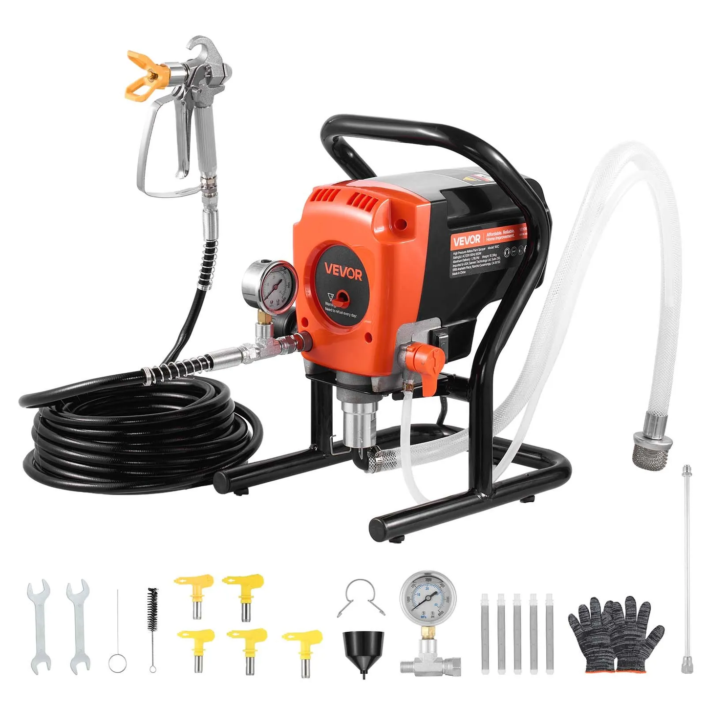 VEVOR Stand Airless Paint Sprayer, 900W, 3300PSI High Pressure Airless Sprayer, Cleaning Brush,-$200