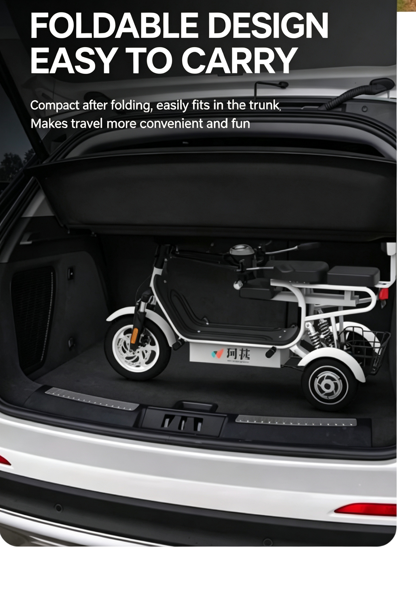 Brand New Foldable 3-Wheel Electric Scooter for Adult Daily Commute, Portable Lightweight E-Bike,-$980