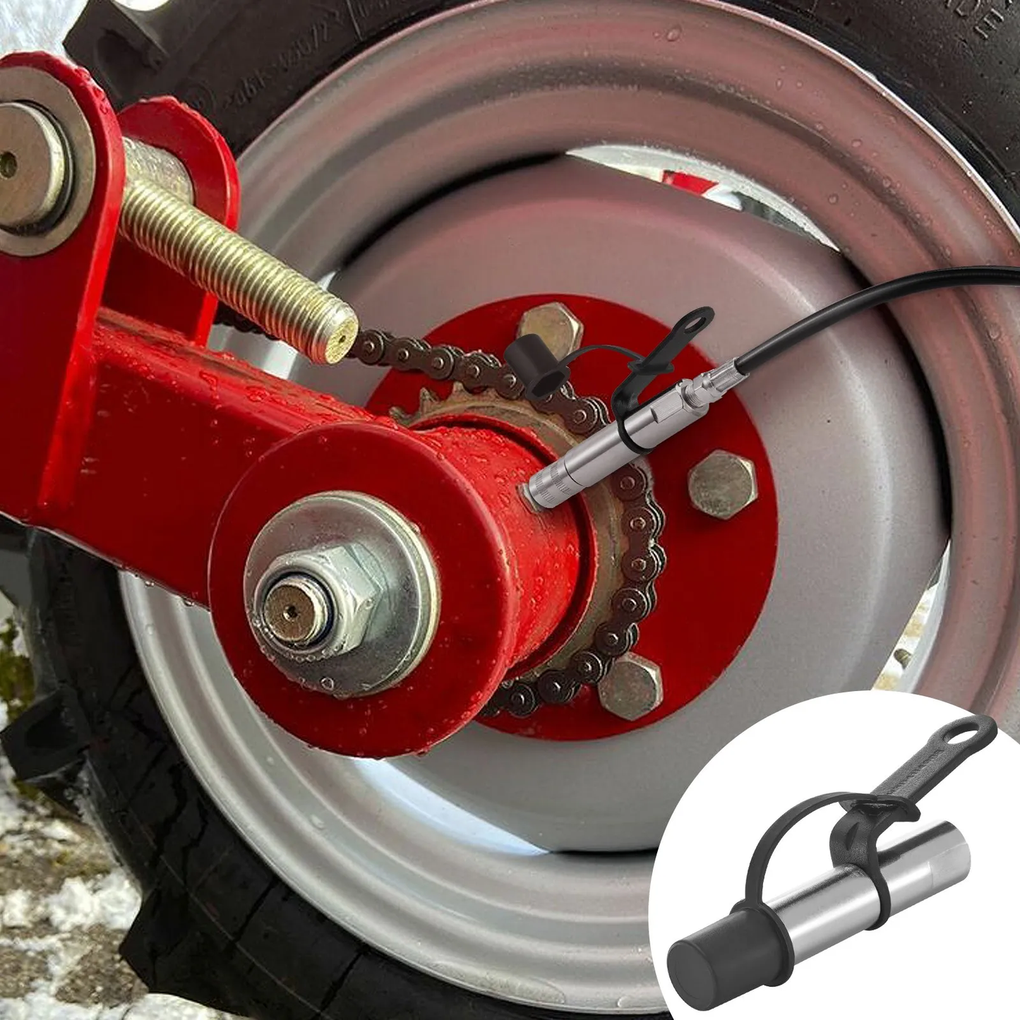 VEVOR Grease Gun Coupler, 10000 PSI High Pressure, 3-Jaw Locking, Quick Release Grease Gun Tip