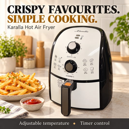 Brand new Karalla Air Fryer – Adjustable Temperature,60-Minute Timer,Black & White