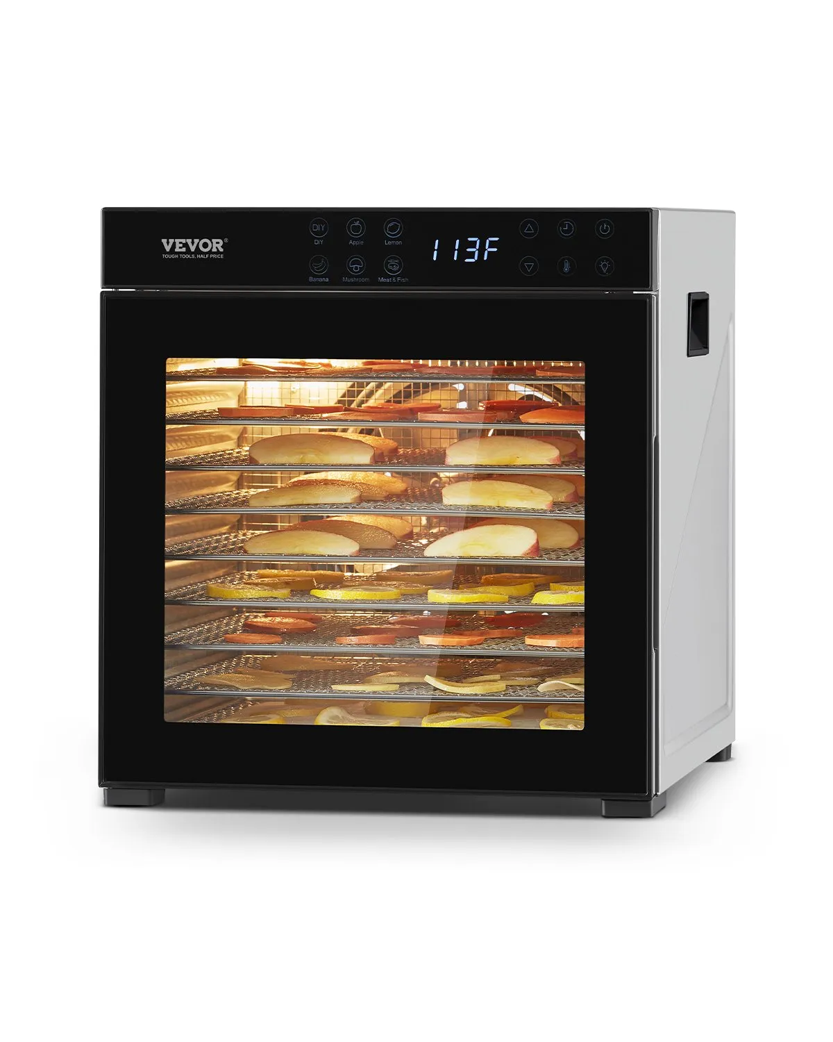 VEVOR Food Dehydrator Machine, 10 Stainless Steel Trays, 1000W Electric Food Dryer with Adj Temperature,-$150