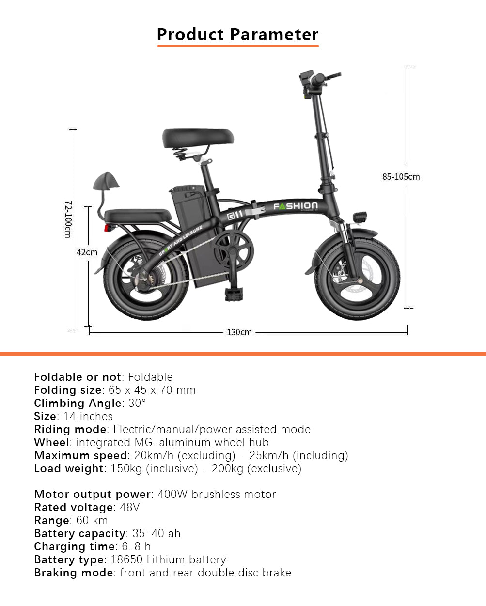 Brand New Smart Folding Electric Bicycle, with Lithium Battery, Lightweight Adult E-bike,
