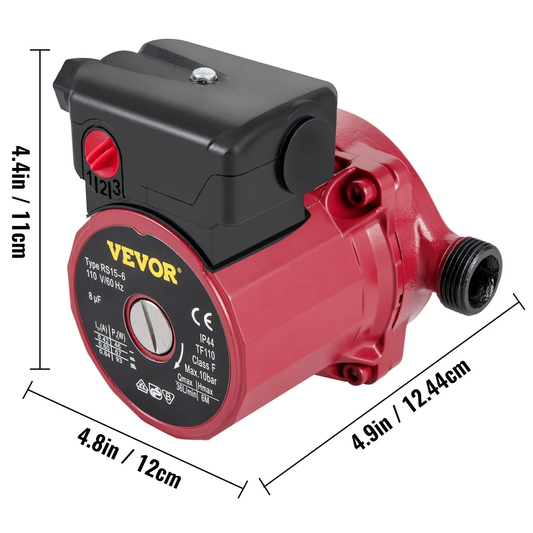 VEVOR Recirculating Pump, 93W 110V Water Circulator Circulating Pump NPT 3/4" w/Brass Fittings,-$35