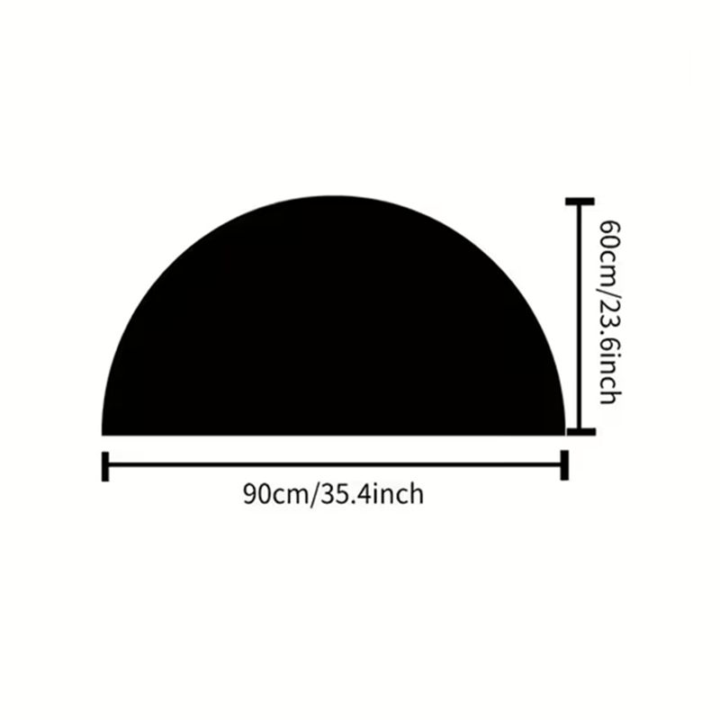 BNIB-2D flat design,60x90cm, pebble crystal velvet doormat, semi-circular home decorative floor mat ,-$5