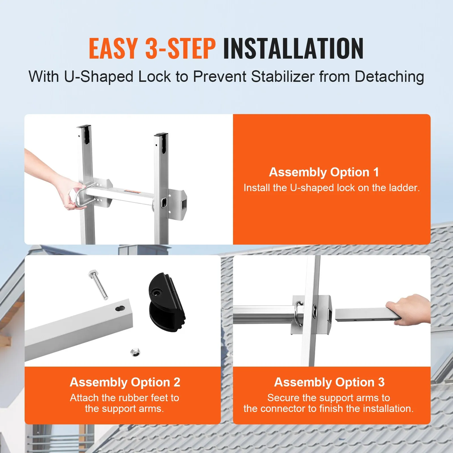 VEVOR Ladder Stabilizer, Extension Ladder Standoff, Heavy Duty Wing Span/Wall Ladder Accessories,-$40
