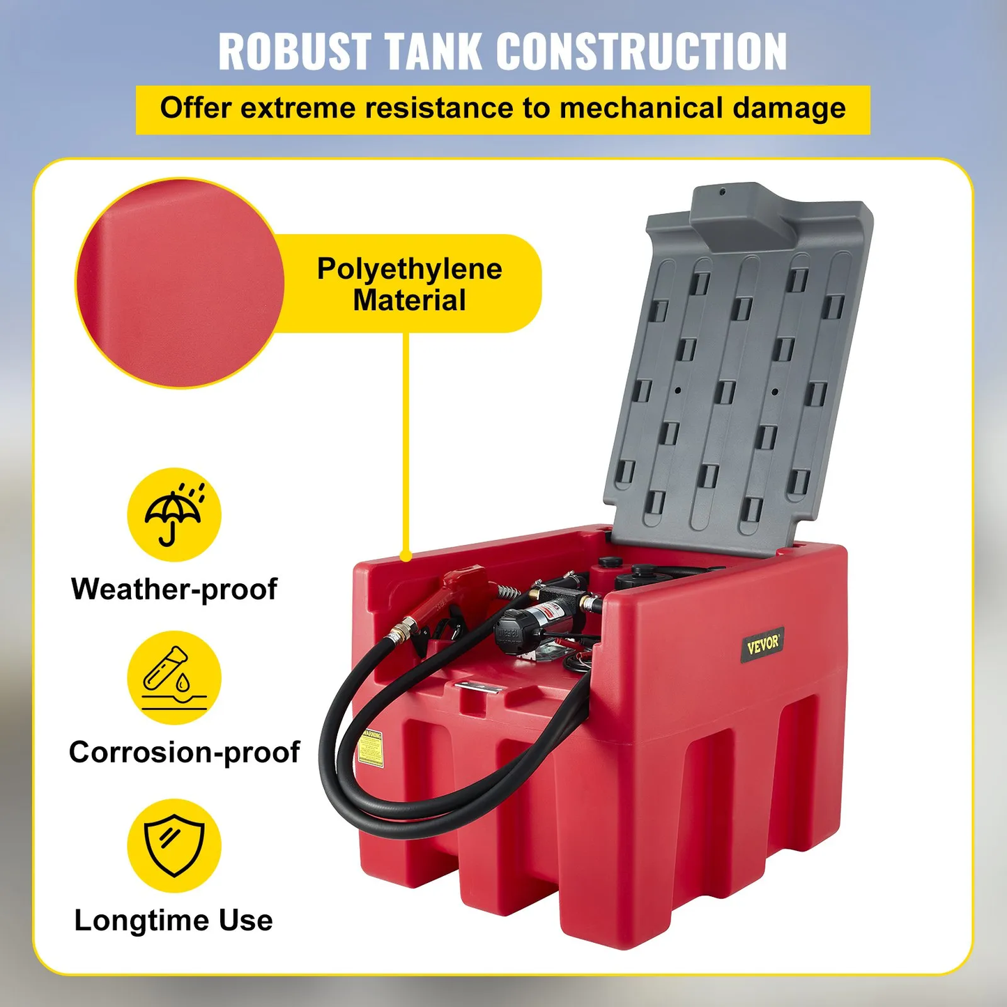 VEVOR Portable Diesel Tank, 58 Gallon Capacity, Diesel Fuel Tank with 12V Electric Transfer Pump,-$700