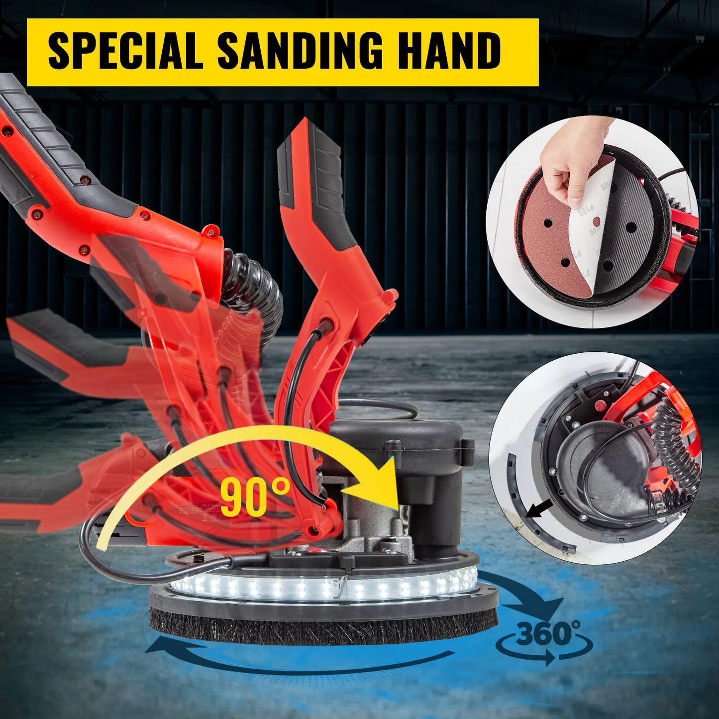VEVOR Drywall Sander 850W, Electric Drywall Sander, Variable Speed 800-1750 RPM,Wall Sander,-$110
