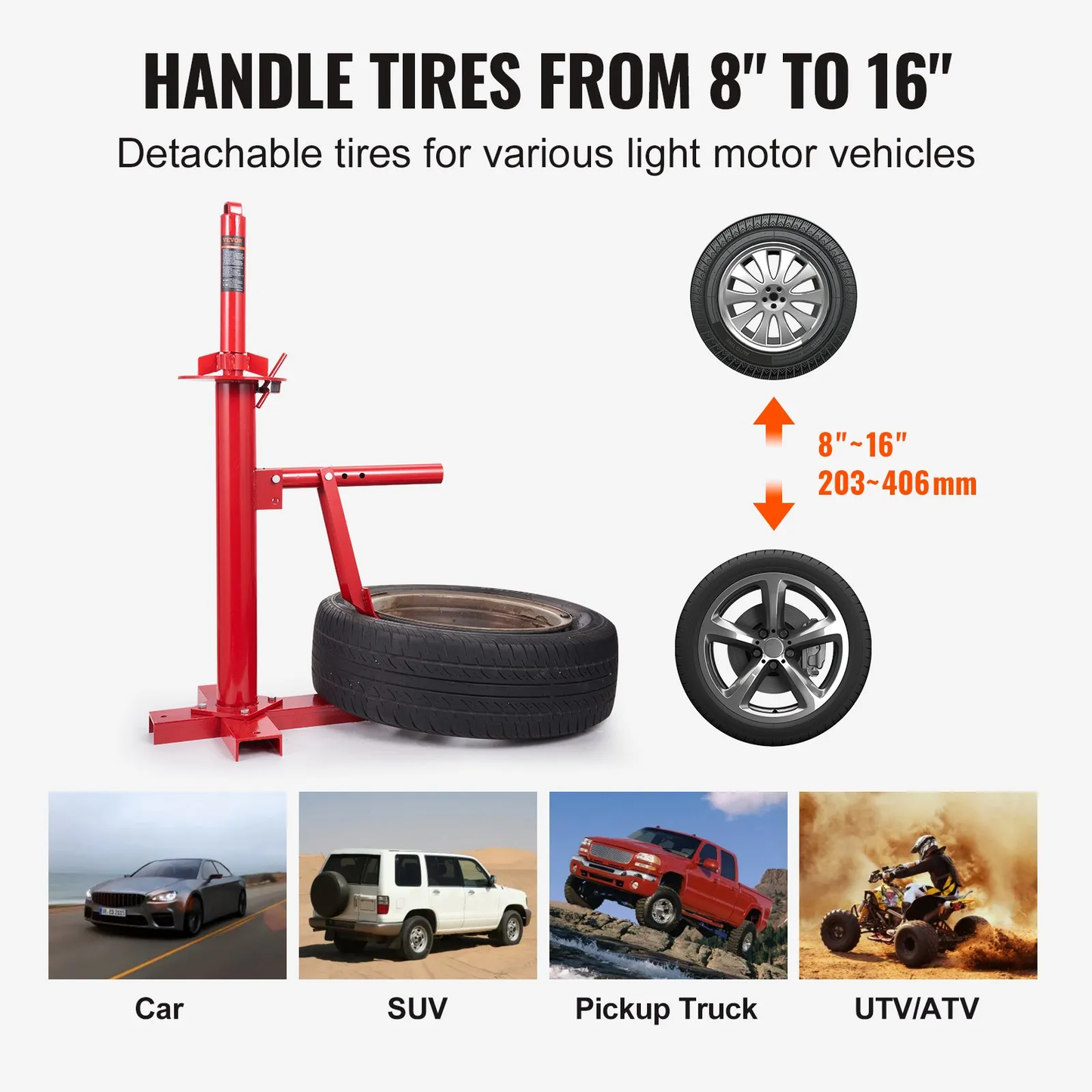 VEVOR Manual Tire Changer, Portable Hand Bead Breaker Mounting Tool for 8" - 16" Tires,-$60