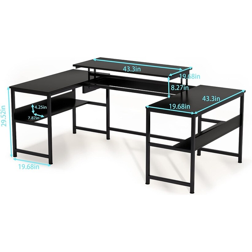 BNIB-U- Shaped Computer Desk with Lift Top, Work from Sitting to Standing
