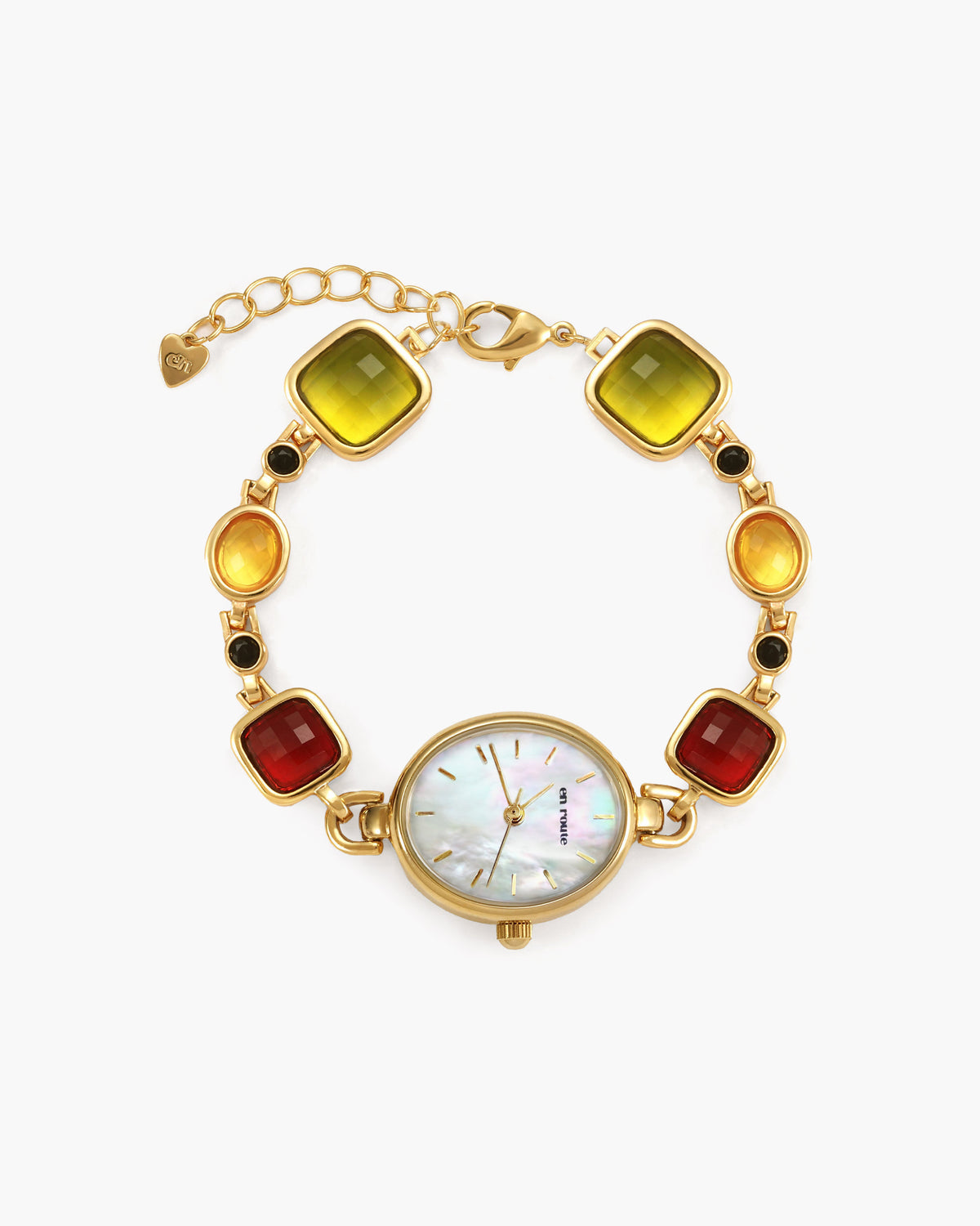 BNIB-Multicolor Harmonic Hour Bracelet Watch – Rhodium-Plated Silver-Tone, Mother of Pearl Dial