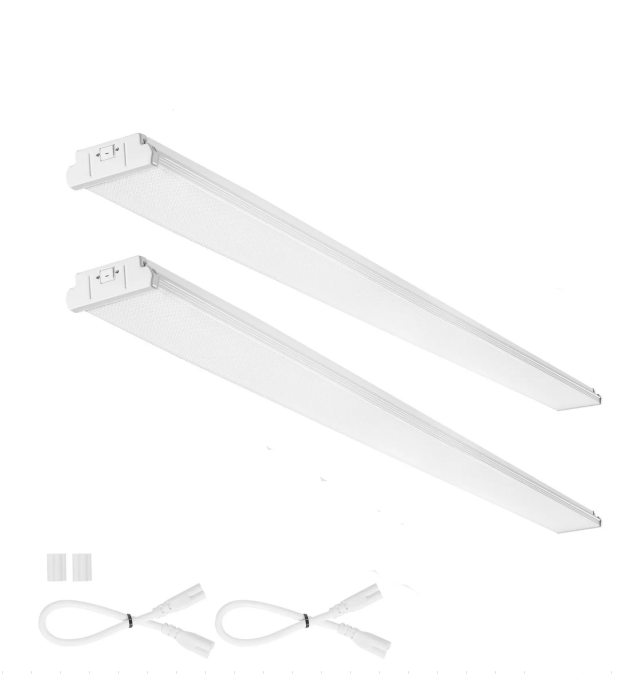 Open Box VEVOR 8FT LED Wraparound Light, 110W 10,000LM, Flush Mount LED Shop Light, 2 Pack 6500K Daylight LED