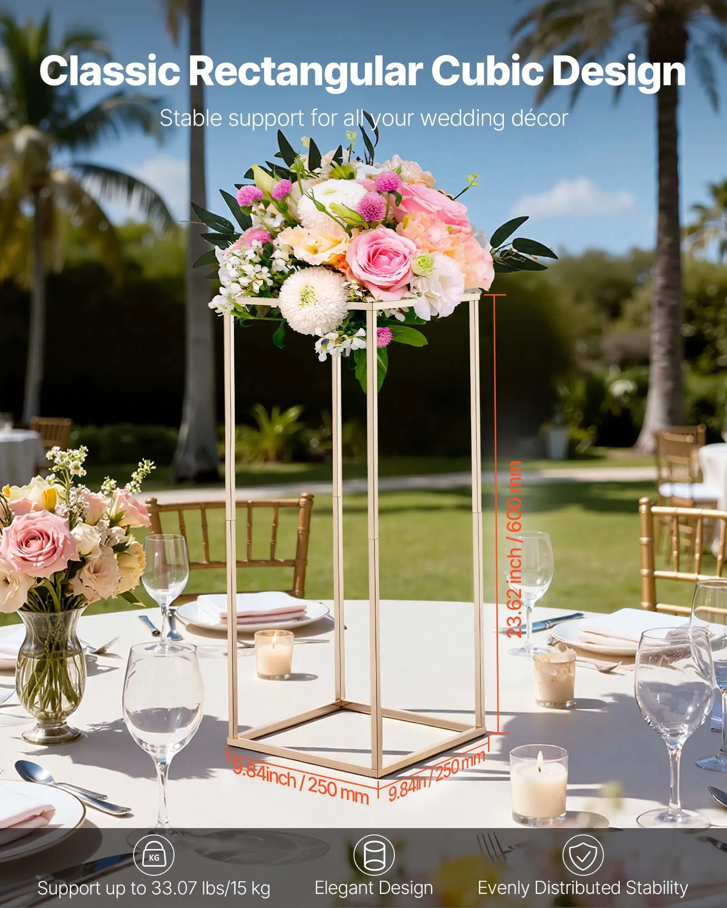 VEVOR Wedding Flower Stand, 10PCS 23.62-inch Column Flower Stand, Floral Stands,-$75