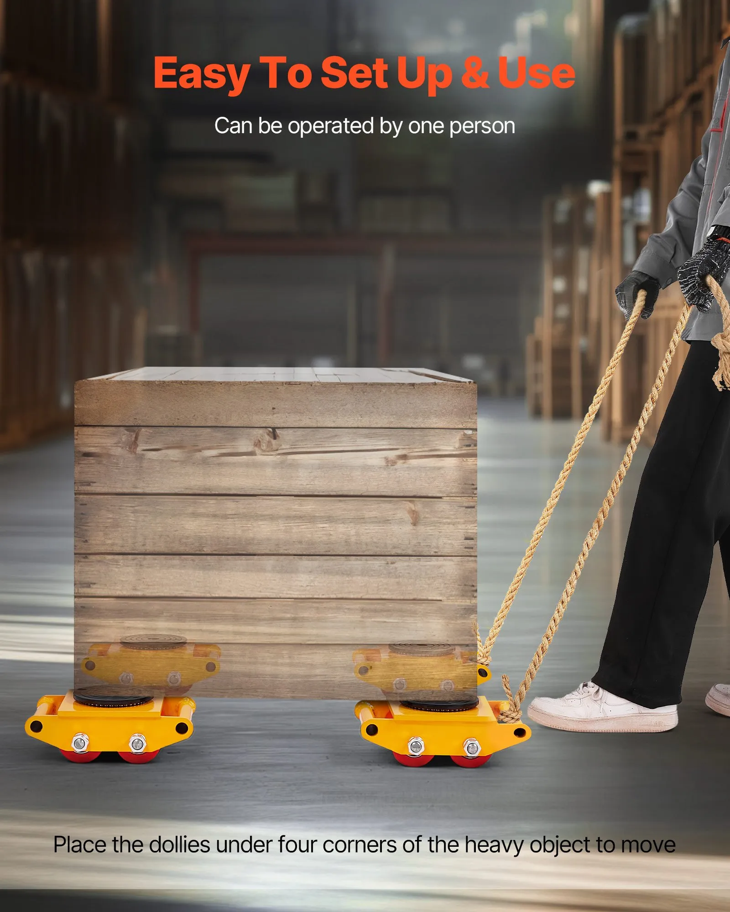 VEVOR Machinery Skate Dolly, 13,200 LBS/6T Industrial Machinery Mover, Heavy Duty Carbon,-$40