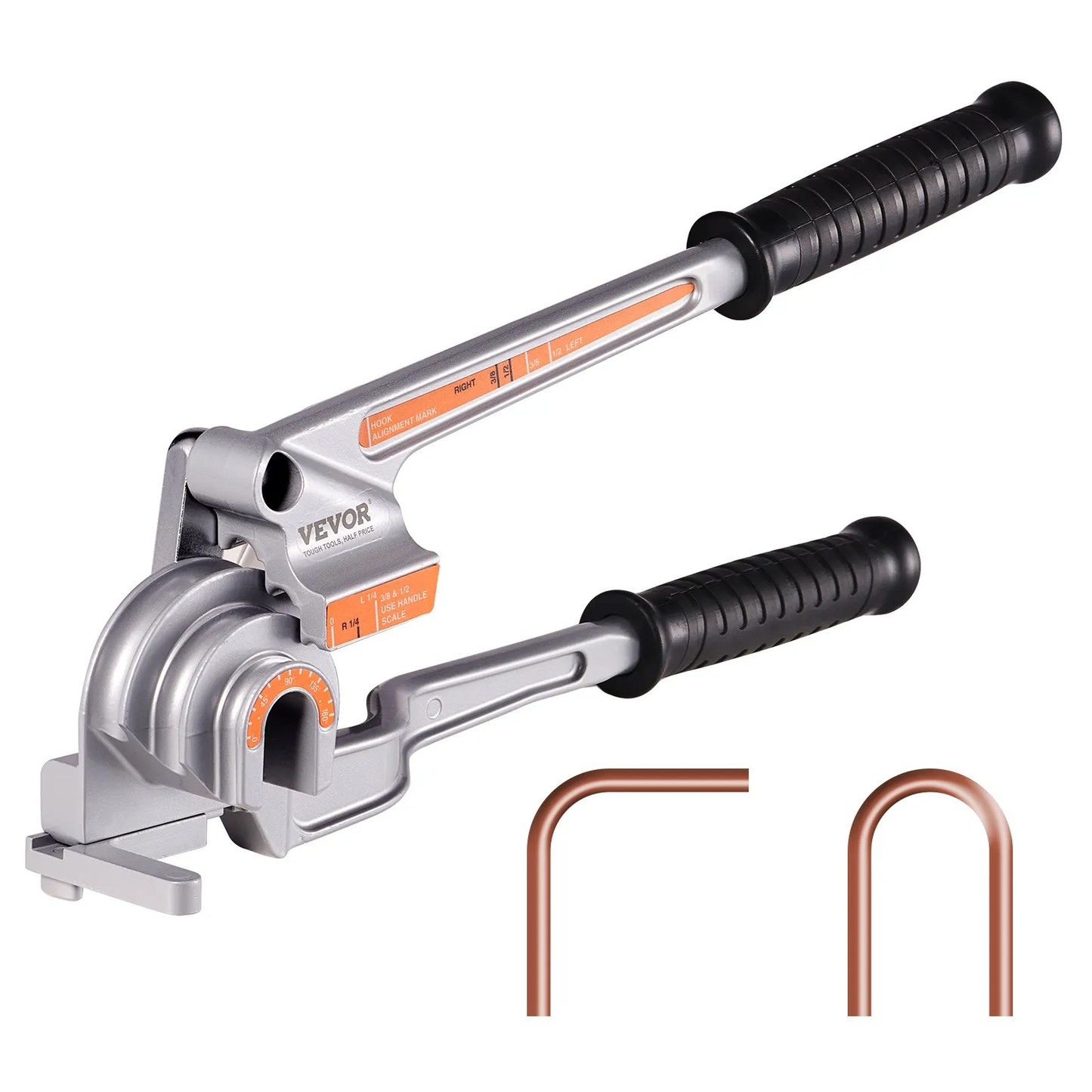 VEVOR Pipe Tube Bender, 1/4", 3/8", 1/2" OD, 3 in 1 Manual Level Tube Bender, 180°Bending Tools,-$30
