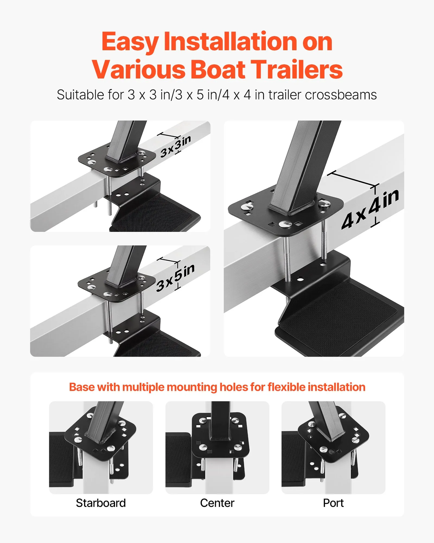VEVOR Boat Trailer Steps, 3-Step, Heavy-Duty Boat Trailer Steps with Handle, Non-Slip Surface,-$75