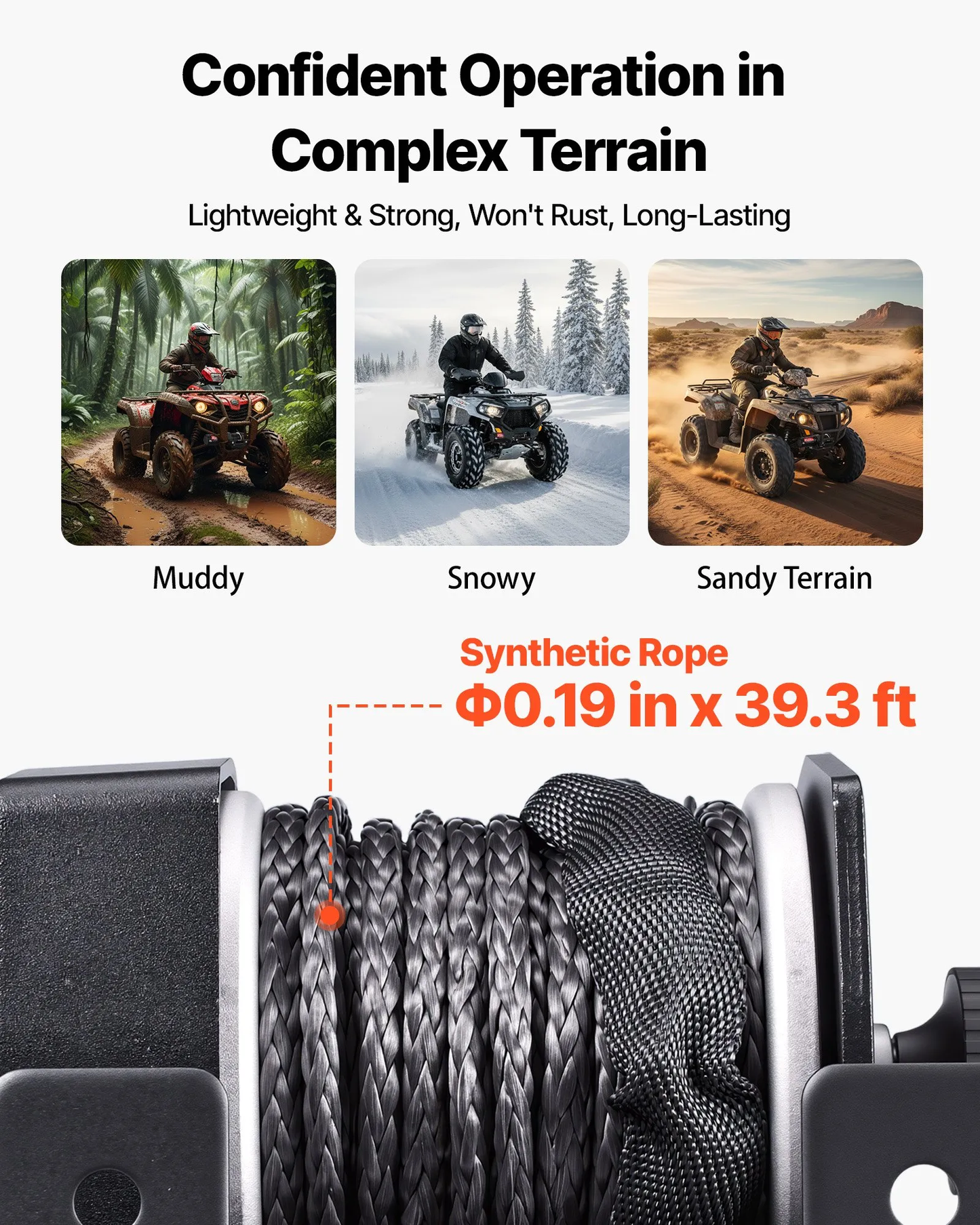 VEVOR 2500 lbs Electric Winch, 12V DC ATV/UTV Winch with Φ0.19 in x 39.4 ft Synthetic Rope,-$65