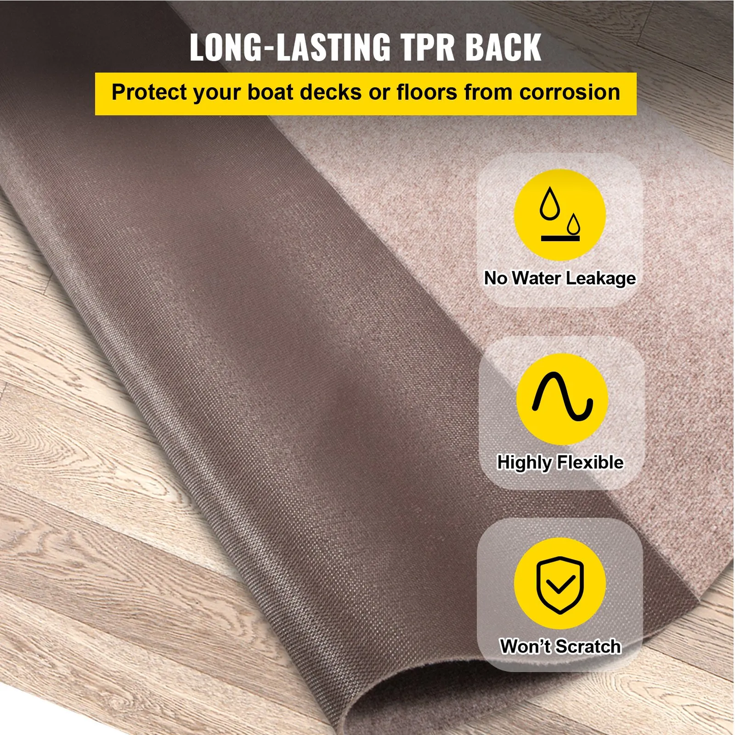 VEVOR Boat Carpet 6x18 feet, Marine Carpet for Boats, Waterproof Light Brown Indoor Outdoor,-$70