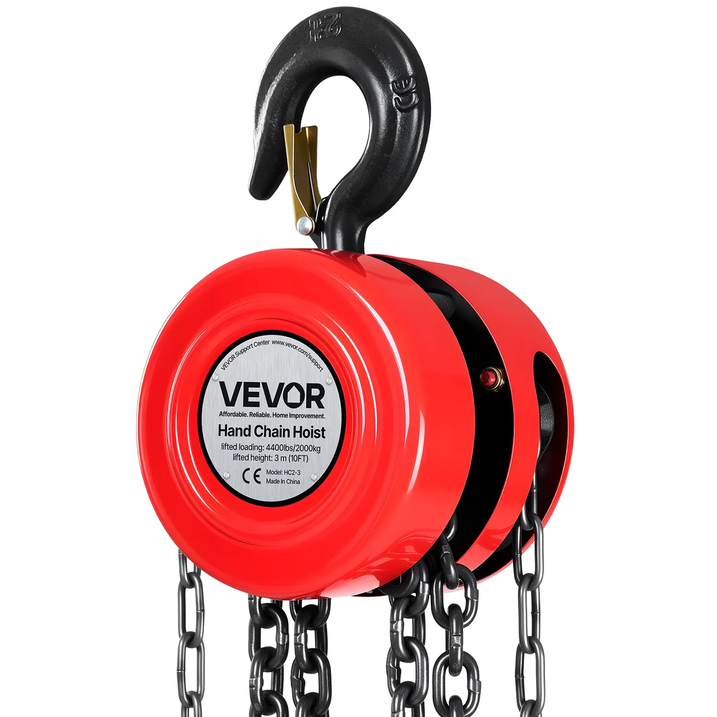 VEVOR Hand Chain Hoist, 2 Ton 4400 lbs Capacity, Manual Chain Block with Upgrade G70 Galvanized Chain,-$40