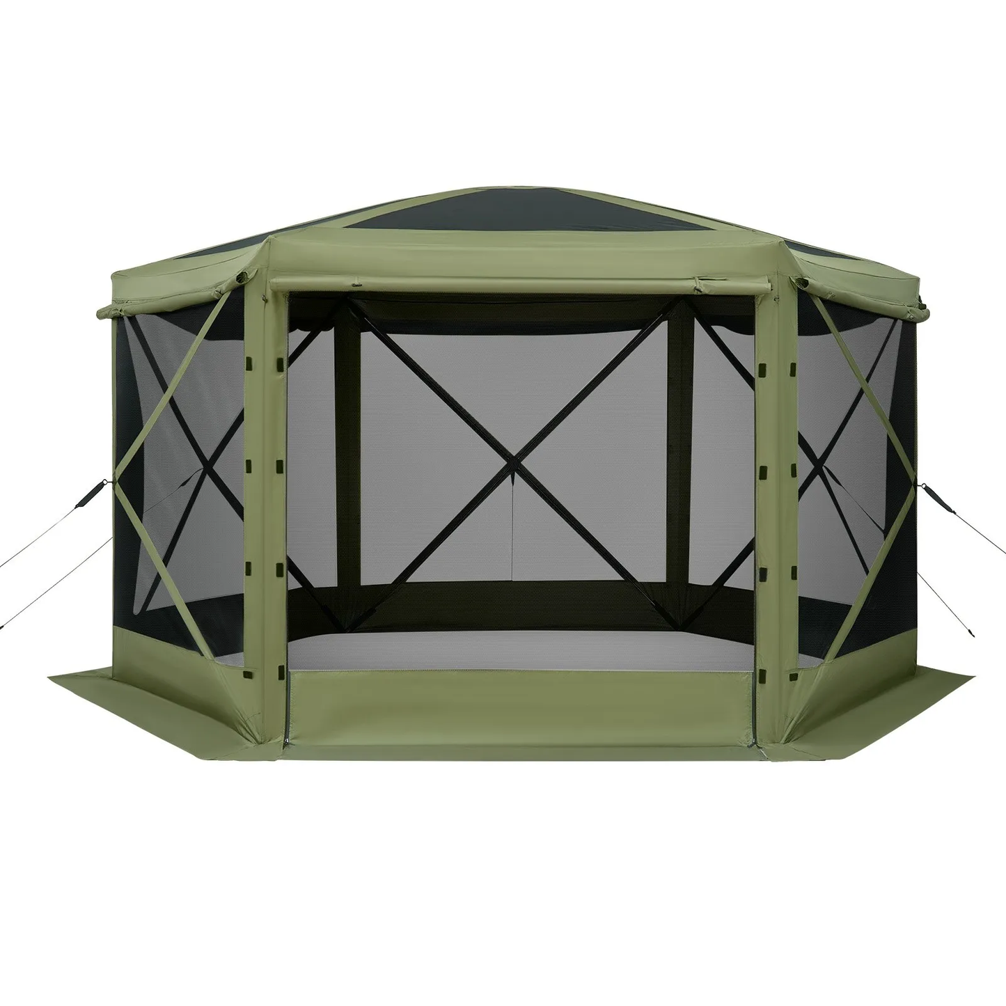 OPen Box VEVOR Pop up Gazebo Screen Tent, 10 x 10 ft Large 6-Sided Camping Canopy Tent with Removable Top,-$150