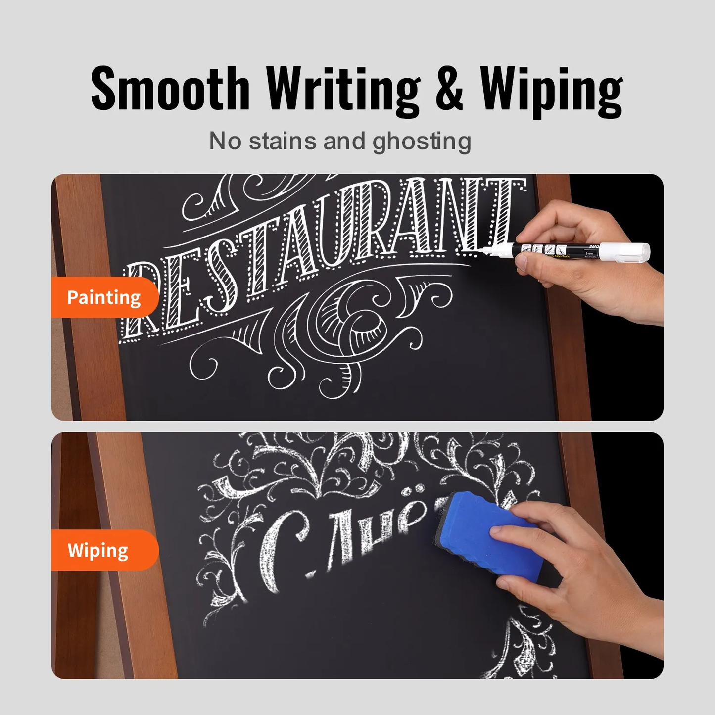 VEOVR A Frame Chalkboard Sign, 20"x40" Double-Sided Sidewalk Signs,Wooden Chalk Board,-$45