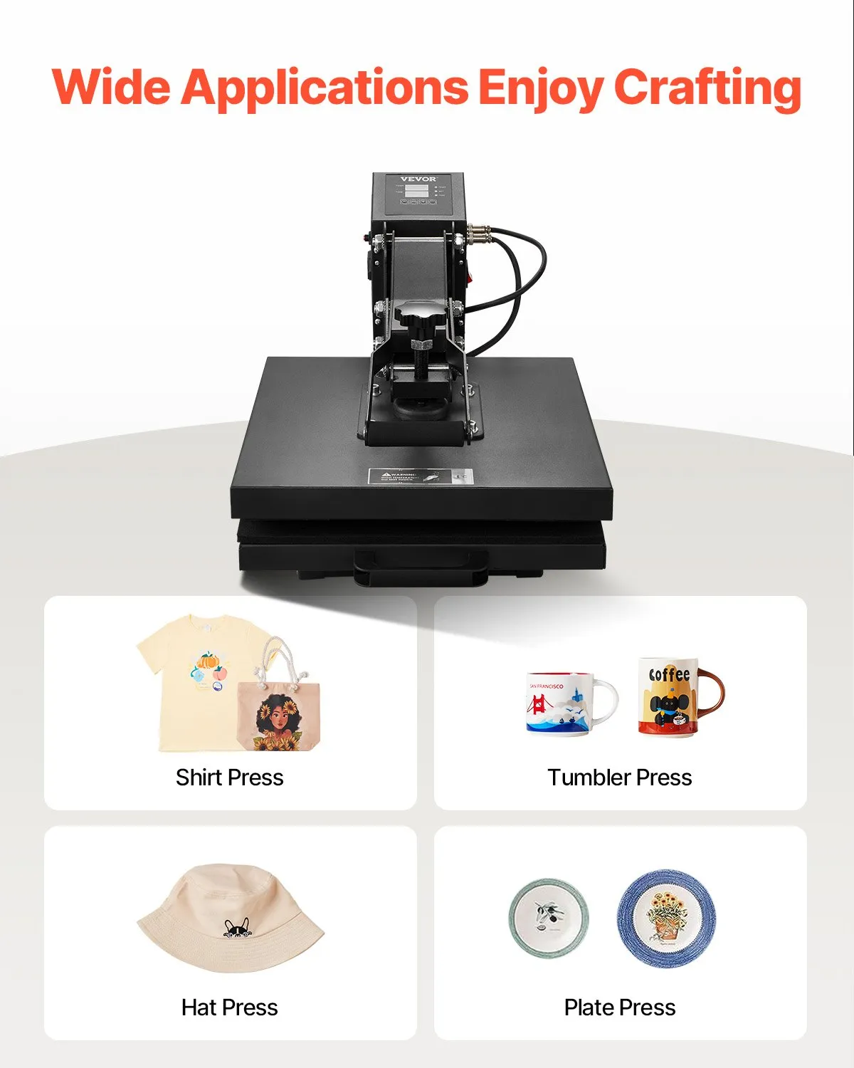 New (No box)VEVOR Heat Press, 15 x 15 inch Heat Press Machine for T-shirts, Fast and Even Heating,-$160