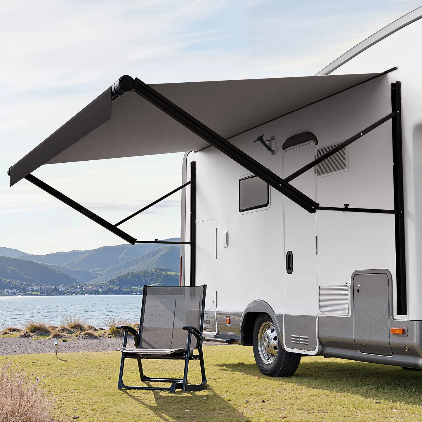 VEVOR Motorized RV Awning Complete Kit, 14' Retractable Awning w/Aluminum Alloy Frame,-$700