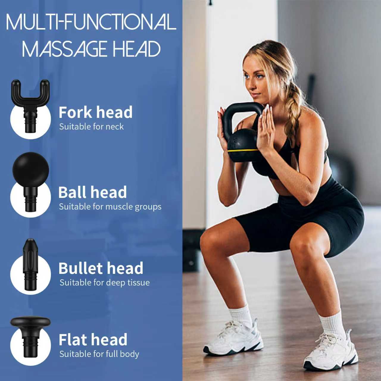 BNIB-SEJOY 10 Speed Massage Gun 4 Heads Muscle Massage Chargeable Handheld Deep Tissue,-$20