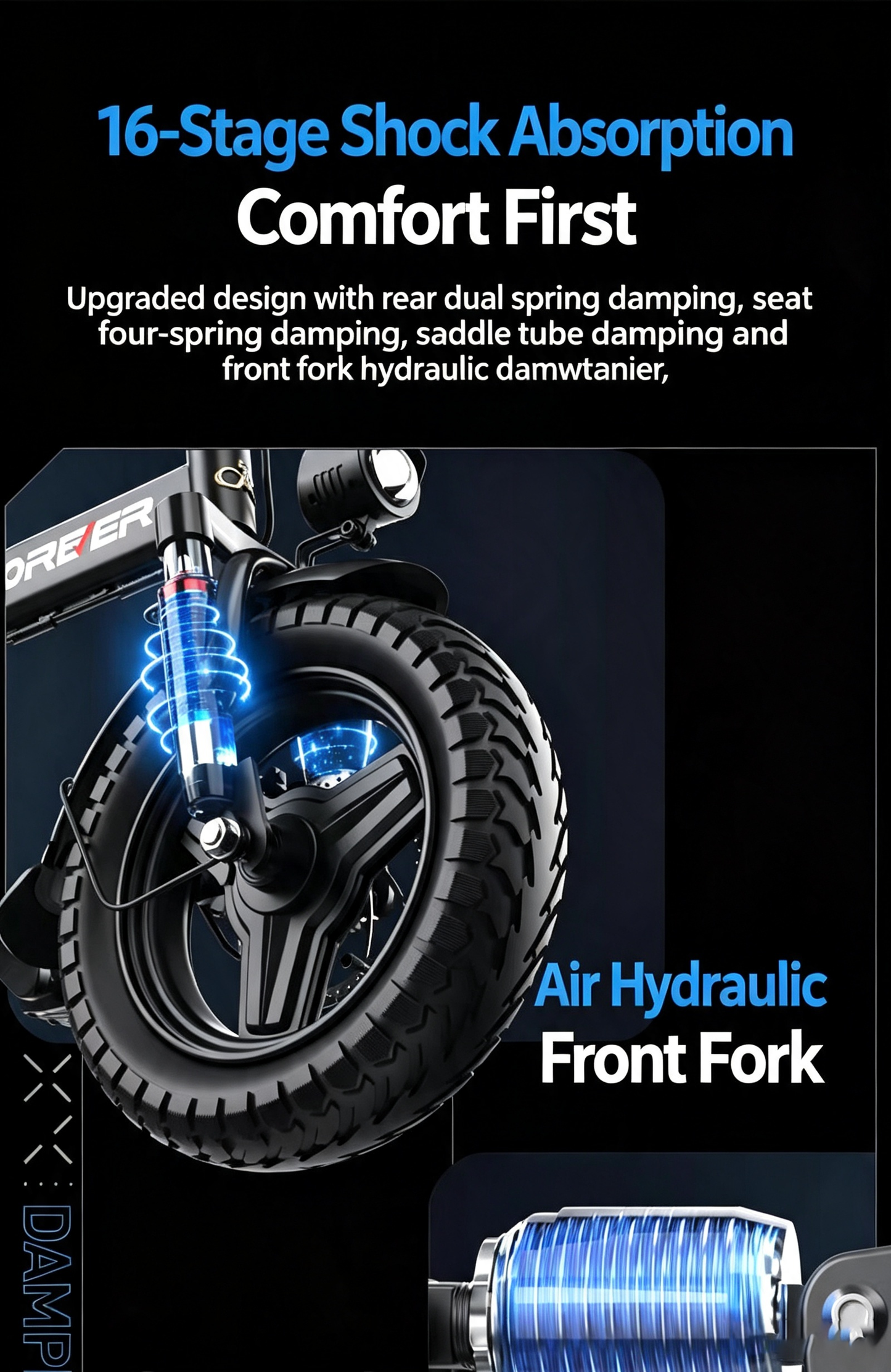New Folding E-Bike, 48V 20Ah LG Battery, 80km Max Range, 400W Brushless Motor with USB Charging, $600