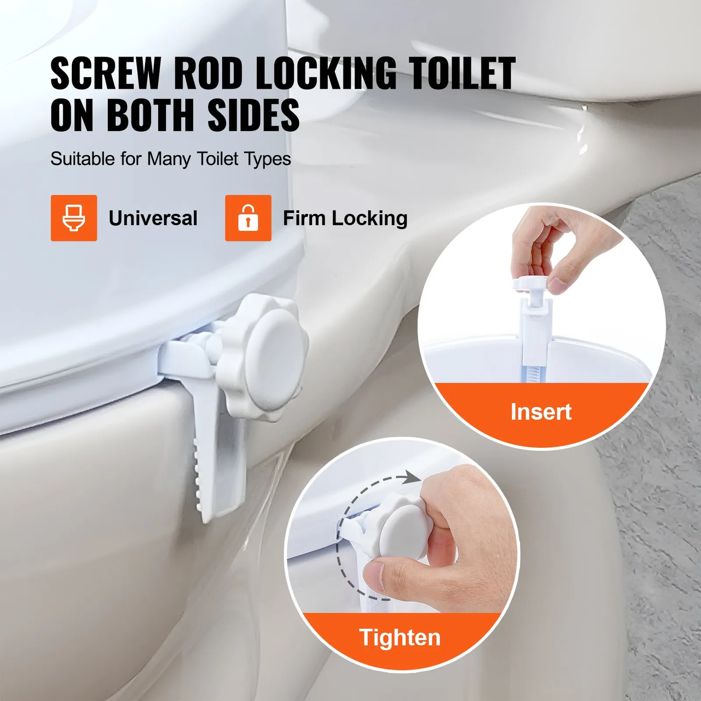 VEVOR Raised Toilet Seat, 6" Height Raised, 300 lbs Weight Capacity, Universal Toilet Seat Riser,-$30