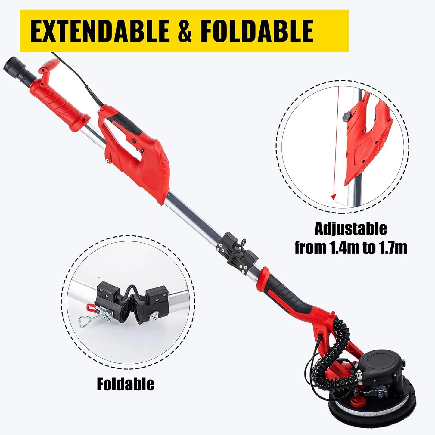 VEVOR Drywall Sander 850W, Electric Drywall Sander, Variable Speed 800-1750 RPM,Wall Sander,-$110