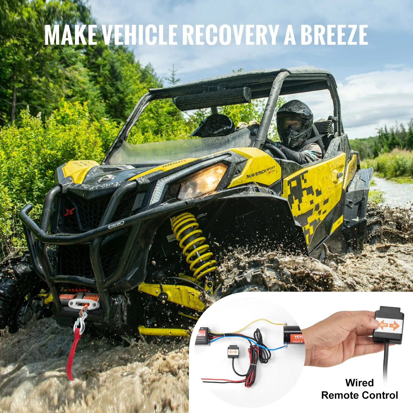 VEVOR Electric Winch, 3500 lb Line Pull Capacity, 12V DC ATV Winch with Φ3/16 in x 39 ft 12,-$85
