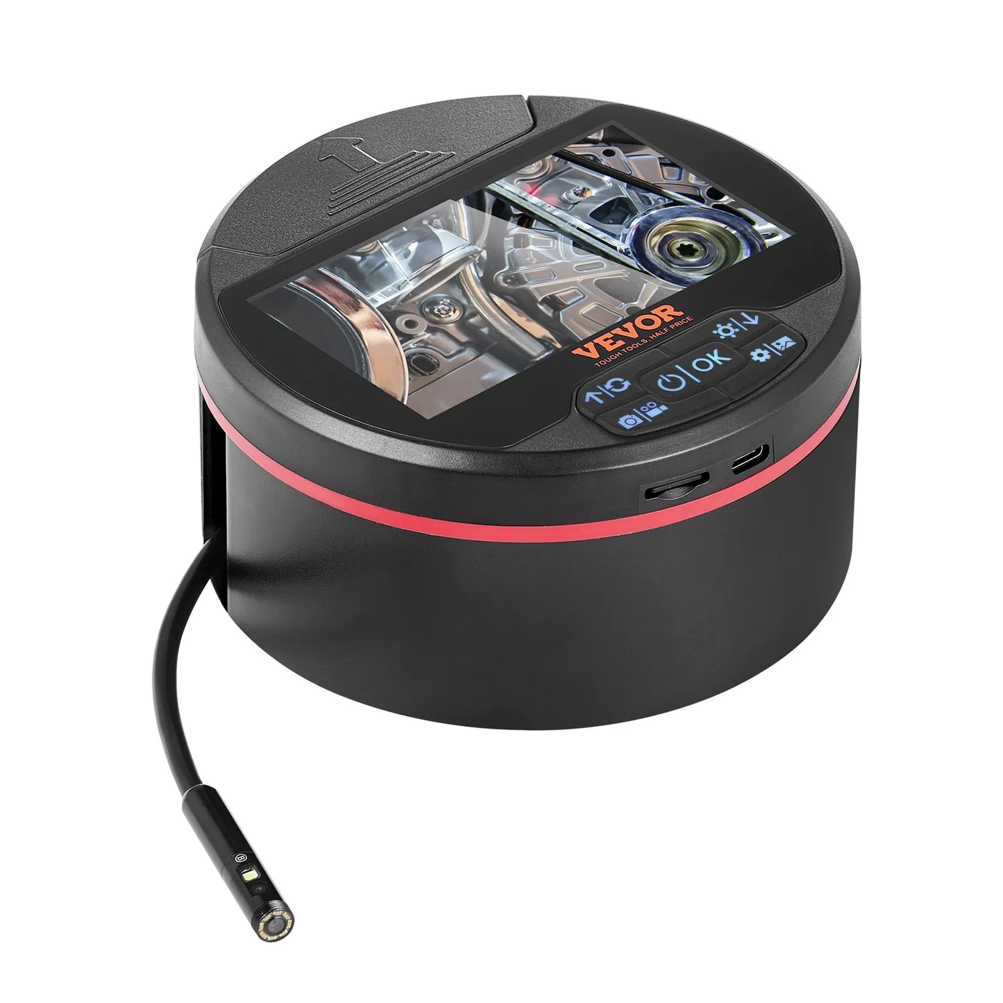 VEVOR Borescope Triple Lens Endoscope Camera, 4.3" IPS Screen Inspection Camera with 8 + 2 Lights,-$45