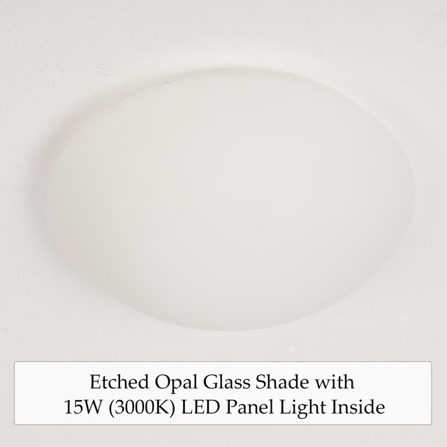 Brand New  52-Inch Ceiling Fan with 2 Silver ABS Blades and White Glass 15W LED Light Kit, Nickel,-$95