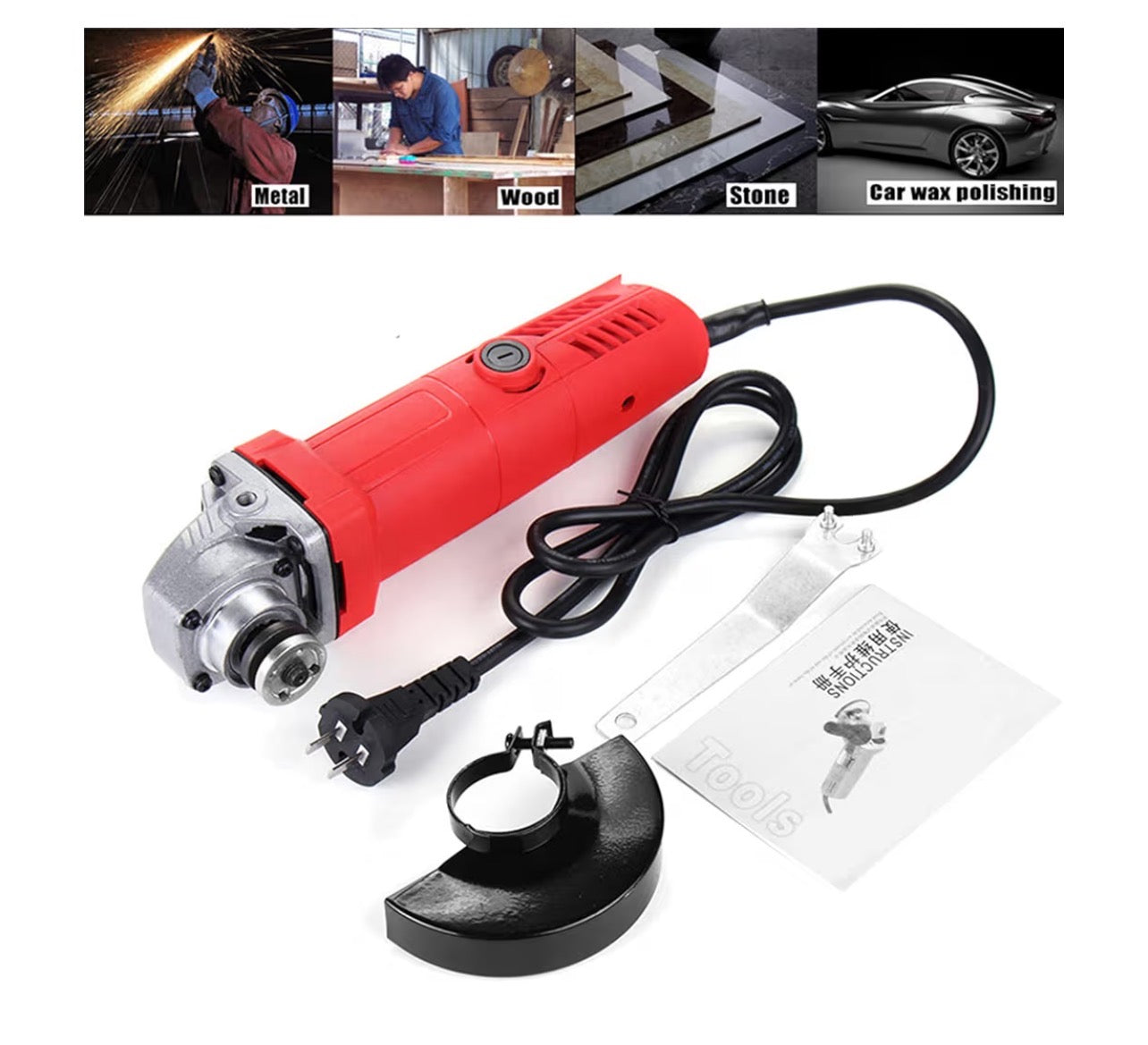 BNIB-Electric Angle Grinder 850W 100V-220V Portable 100mm , Multi functional Cutting & Polishing Tool,-$50