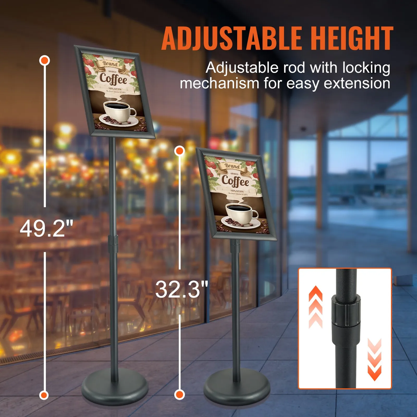 VEVOR Pedestal Sign Holder, 8.5 x 11 Inch Vertical and Horizontal Adjustable Poster Stand,-$20