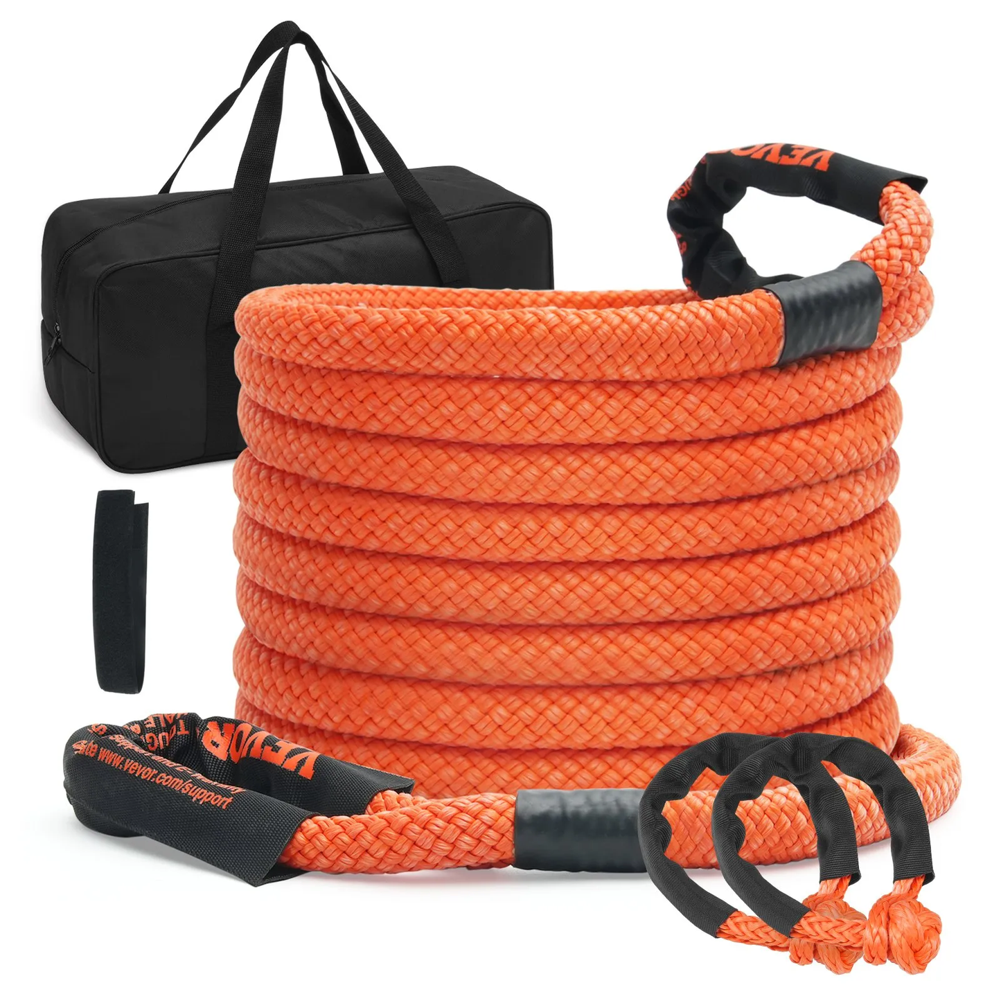 VEVOR 7/8" x 30' Kinetic Recovery Tow Rope 30580lbs, Heavy-Duty Off Strap w/2 Soft Shackles (41750lbs),-$70